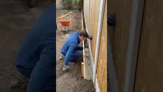 Concrete footing to support fence and the porcelain edging [upl. by Weikert]