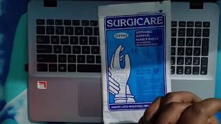 Surgical Rubber hand gloves Unboxing  Buy Online Disposable Hand Glove for Germ fre hand protection [upl. by Agni380]