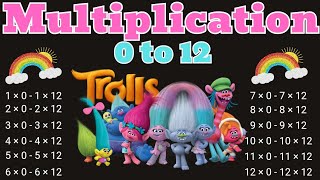 Multiplication For Kids  Trolls Times Table 112  Learn Multipilcation Facts Flashcards [upl. by Leaw]