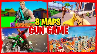 TOP 08 GUN GAME FORTNITE CREATIVE 20 MAPS😱 [upl. by Nuahsak629]