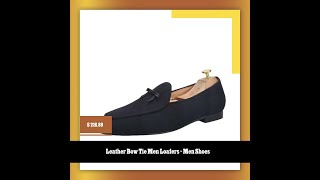 Buy Leather Bow Tie Men Loafers  Men Shoes exclusively at guocalicom [upl. by Akehsay746]