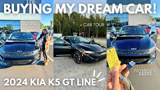 I BOUGHT MY DREAM CAR AT 19  2024 KIA K5 GT LINE ✰ car tour  buying process  monthly payments [upl. by Uohk577]