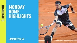 Highlights Fognini Fires Past Tsonga Coric Ousts Felix  Rome 2019 [upl. by Panaggio786]