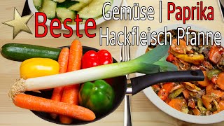 Hackfleisch Paprika Gemüse Pfanne  Mediterranes Grill Gemüse  Pinki´s Kochstudio [upl. by Oiromed]