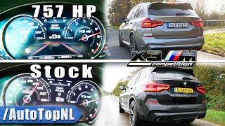 BMW X3M STOCK 510HP vs 757HP TUNED  0250KMH amp SOUND by AutoTopNL [upl. by Mag]