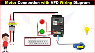 Motor Connection with VFD Wiring Diagram [upl. by Flagler]