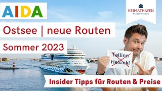 Alex Reisetipps  AIDA Ostsee Kreuzfahrten 2023  Alle neuen Routen auf einem Blick [upl. by Oikim]