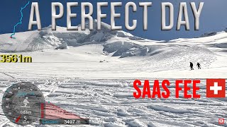 4K Skiing SaasFee A Perfect Day 3561m Highest to Lowest Descent Wallis Switzerland GoPro HERO11 [upl. by Kendre]