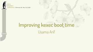 Improving kexec boot time  Usama Arif [upl. by Agustin]