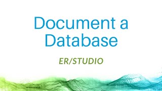 Documenting Databases with ERStudio Data Architect  IDERA [upl. by Weitzman]