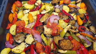 Perime te stines ne furre te shendetshme  Oven Roasted Spring Vegetables Recipe [upl. by Rramo560]