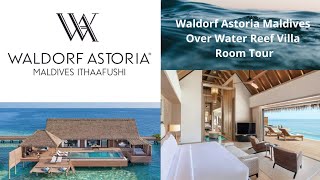 Waldorf Astoria Maldives King Reef Villa with Pool Room Tour [upl. by Konstantine720]