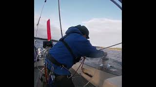 SINGLEHANDED SHORT TACKING WITH A WINDVANE [upl. by Jew633]