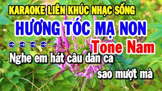 Karaoke Liên Khúc Tone Nam Dễ Hát  Nhạc Sống Cha Cha Mới Nhất 2025  Hương Tóc Mạ Non [upl. by Natsirk]