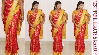 பட்டு புடவைய இப்படி கட்டினால் ஒல்லியாக தெரிவீர்கள்how to wear pattuSilk saree perfectly in tamil [upl. by Eide]