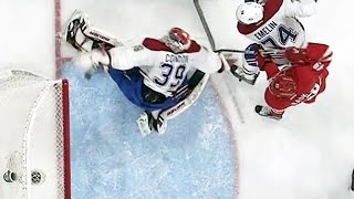 Condon goes behind his back to bat away puck [upl. by Sardella]