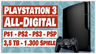 PS3 AllDigital  35 TB Speicher amp über 1300 Spiele in einer Konsole [upl. by Metcalf452]