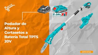 portercompy  Podador de Altura y Cortasetos a Batería Total TPTS 20V [upl. by Artsa]