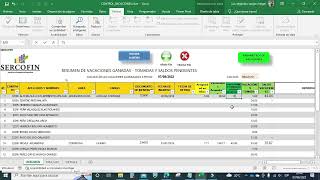 CONTROL DE VACACIONES CON EXCEL  RRHH  ADMINISTRACION DE PERSONAL [upl. by Odraleba336]