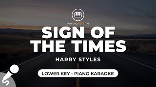 Sign Of The Times  Harry Styles Lower Key  Piano Karaoke [upl. by Sauveur]