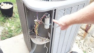 Home AC Not Cold Outside Condenser Fan Not Running Fixed LENNOX 14ACXS036230A22 [upl. by Lleznov]