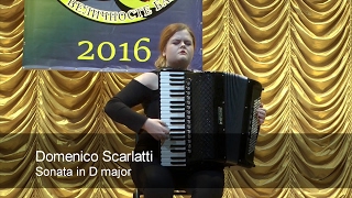 Scarlatti Sonata D major Egle Bartkeviciute CLASSICAL ACCORDION music Accordeon Akkordeon [upl. by Navak]