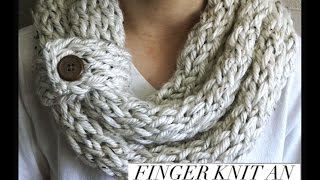 Finger Knitting FunInfinity Scarf [upl. by Assenad973]