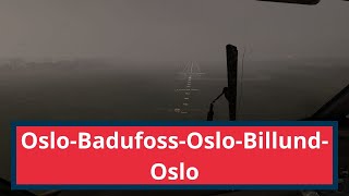 MSFS2020 flying from Oslo to Bardufoss to Oslo to Billund to Oslo Norwegian PMDG 737800 [upl. by Noreik]