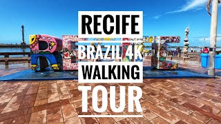 Recife Pernambuco Brazil Downtown Walking Tour  4K Walk [upl. by Faina374]