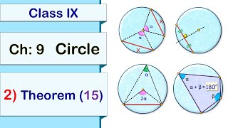 90902 Circle Theorems 15    Without proof Class IX Math NCERT CBSE Ch9 Circles [upl. by Ohl]