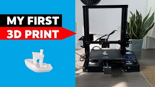 How to use a Creality Ender 3 Pro printer First print Cura amp Thingiverse [upl. by Atiuqrahs]