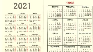 CALENDARIO DEL 2021 COINCIDE CON EL DE 1993 [upl. by Ahsemad928]