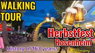 Walking tour in Herbstfest 2024 Rosenheim  Germany  History of 163 years [upl. by Fry]