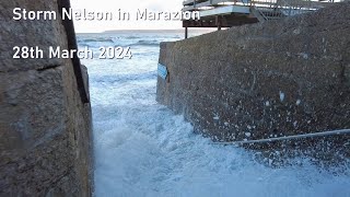 Storm Nelson in Marazion Cornwall  28th March 2024 [upl. by Annoet]