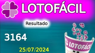 Resultado LOTOFÁCIL 3164  lotofacil conc 3164 de HOJE 2507 [upl. by Rebak200]