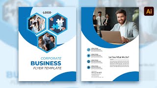 Double Sided Business Flyer Design in Adobe Illustrator [upl. by Schecter]