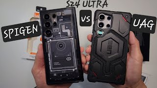 Samsung Galaxy S24 Ultra UAG Monarch Pro Magnetic Kevlar vs Spigen Ultra Hybrid Zero one Edition [upl. by Selrac]