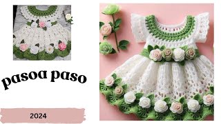 🎞️vestido a crochet para niña facil de hacer vestidode crochet ganchillo viralcrochet [upl. by Imef]