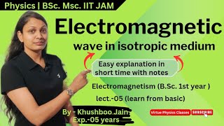 Propagation of EM Wave in Isotropic Medium  lect05  Electromagnetism physics bsc [upl. by Bhayani970]