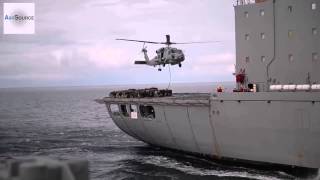 Guidedmissile Frigate USS Rodney  Replenishment at Sea [upl. by Pollyanna]