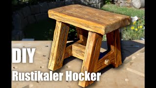 DIY Rustikaler Hocker  How to build a rustic stool [upl. by Ariajaj]