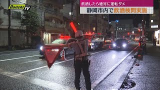 「酒を飲んだら絶対に運転しないで」繁華街で飲酒検問を実施（静岡市駿河区） [upl. by Aldas857]