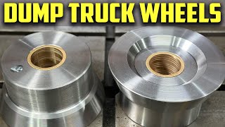 Machining 18Wheeler Dump Truck Wheels  271lb 1045 Billet [upl. by Hsirehc215]