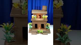 How to make beautiful brundabana bhawan clay house 🏠  house clayart homecraft art shorts [upl. by Mclaughlin380]