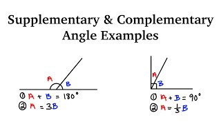 Supplementary and Complementary Angles Examples and Solving Equations for Grade 9 [upl. by Pelpel]