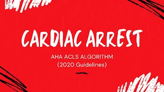 Cardiac Arrest  AHA ACLS Algorithm with New 2020 Guidelines [upl. by Salmon]