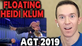 Magician REACTS to Darcy Oake levitate Heidi Klum on AGT The Champions 2019 [upl. by Airednaxela]