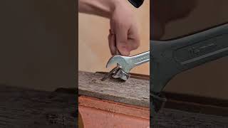 Wood board penetrating nail bending process Good tools and machinery can increase work efficiency [upl. by Ahsiekar]