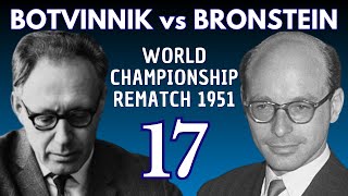 Mikhail Botvinnik vs David Bronstein  World Championship Match 1951  Round 17 [upl. by Nerin679]