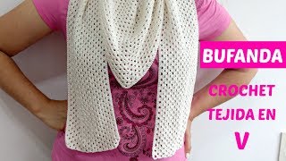 Bufanda crochet tejida en v [upl. by Soilisav]